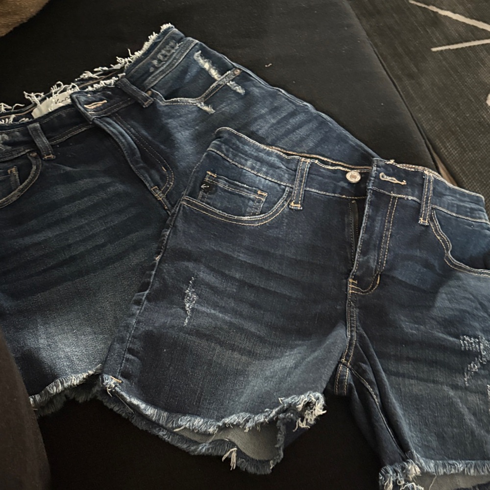 KanCan Dark Blue Frayed Jean Shorts #28